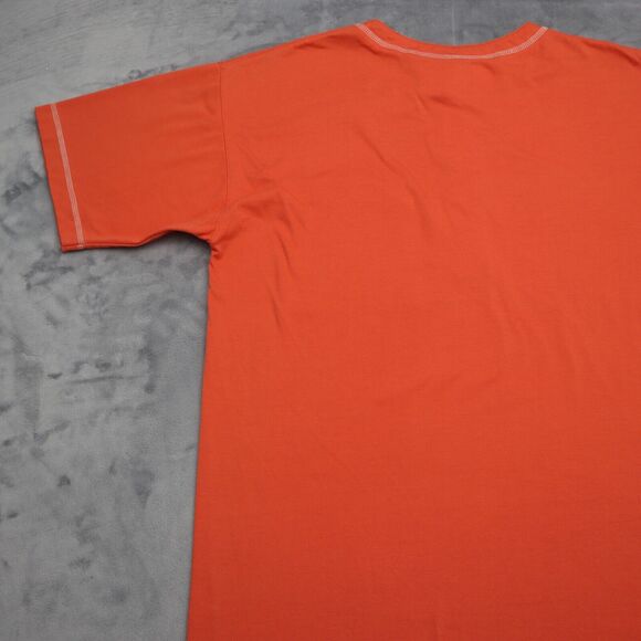 Bridge Gate Shirt Womens S Orange Short Sleeve Henley Button Pocket Knit T Shirt - Picture 12 of 15